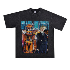 Film Star T Shirt Movie 2001 Space Roaming Printing Personalized Cotton Short Sleeve Loose round Neck Retro T-shirt