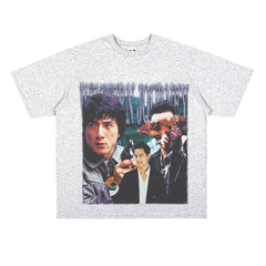 Film Star T Shirt Short Sleeve Loose Retro Nostalgic American Cotton Printed T-shirt