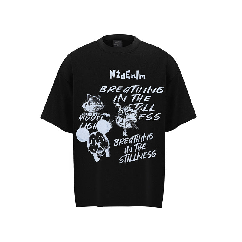 80s Casual Classics Shirts Graffiti Short Sleeve T-Shirt Loose Casual Top