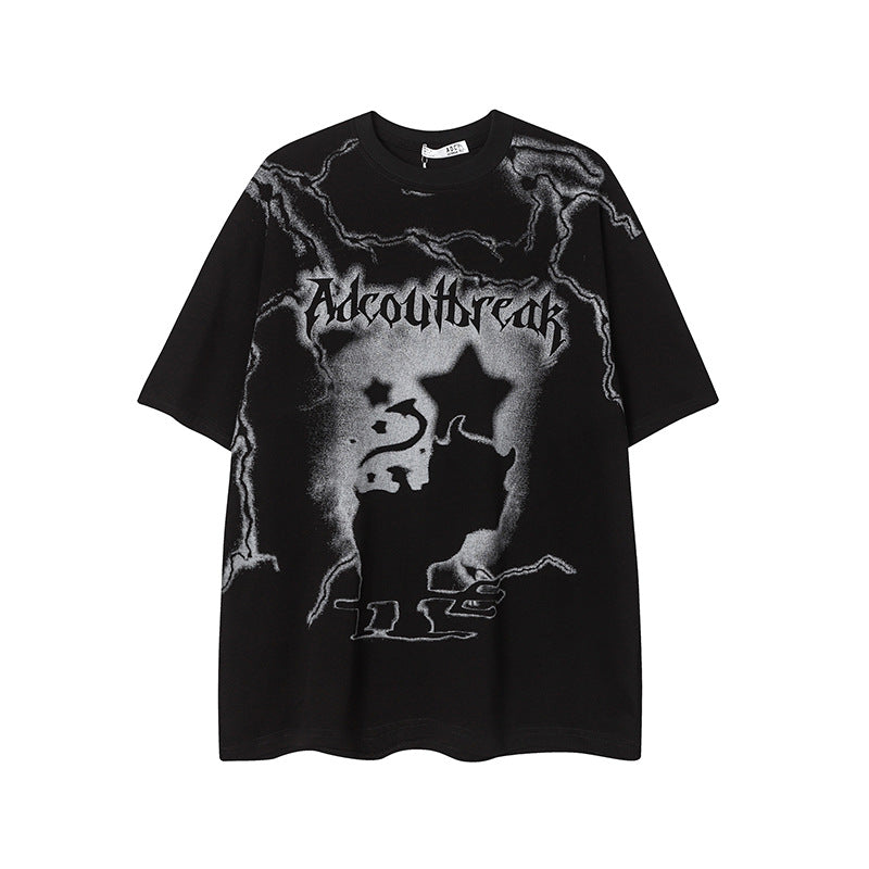 Camisas Vintage Hombre Vintage Loose Short Sleeve T-Shirt