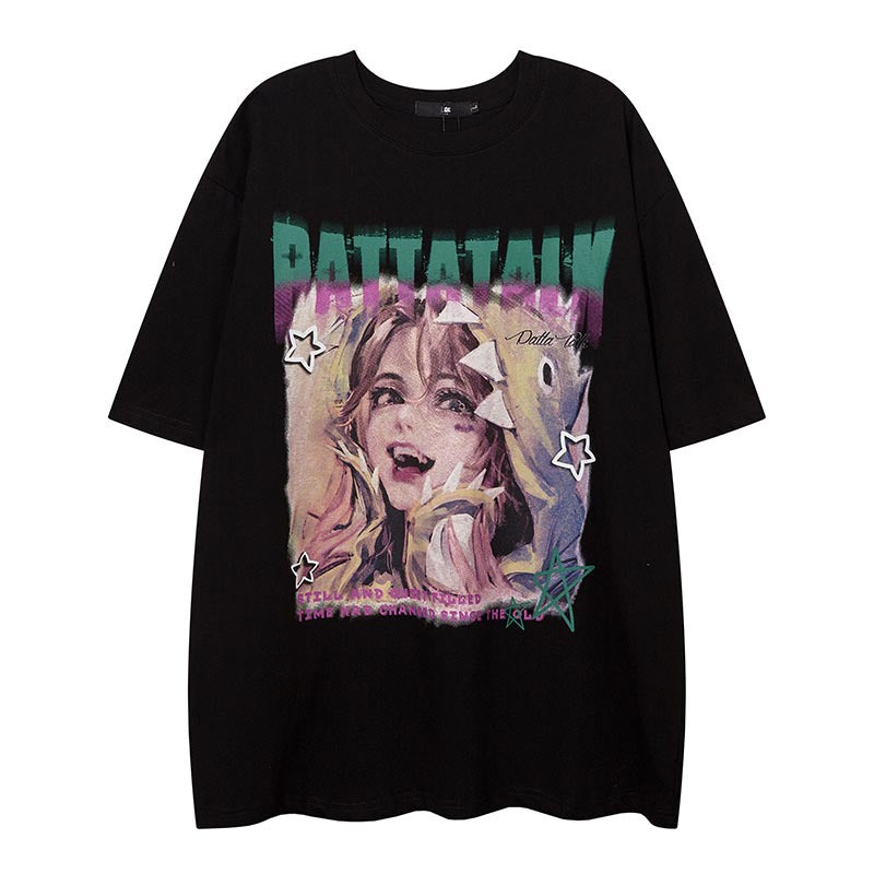 Camisas Vintage Hombre Short Sleeve T-Shirt Loose Casual Top