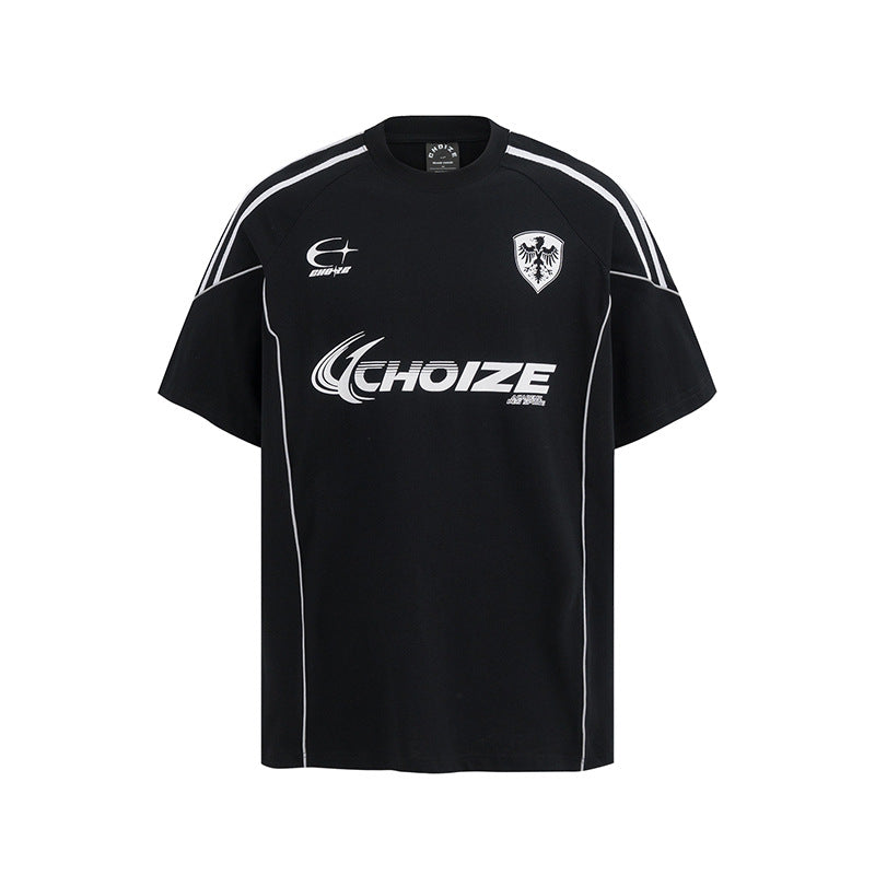 Camisas Vintage Hombre Reflective Strip Letter Print Short Sleeve T-Shirt