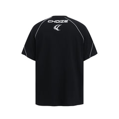 Camisas Vintage Hombre Reflective Strip Letter Print Short Sleeve T-Shirt