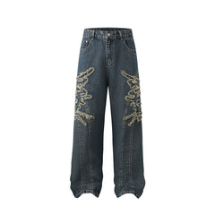 American Mens Jeans Vintage Washed Jeans