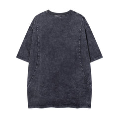 80s Casual Classics Shirts Washed Short Sleeve Shirt Alphabet Print Top