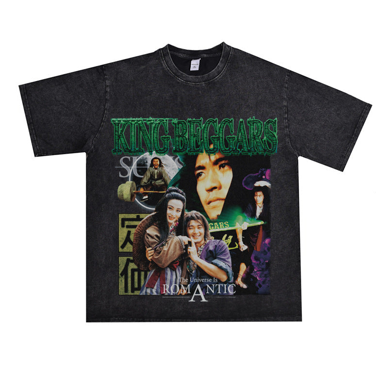 Film Star T Shirt Stephen Chow Short Sleeve American Retro Loose T-shirt