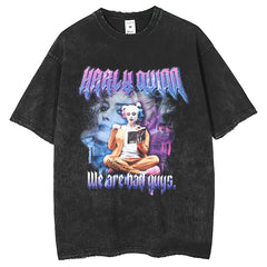 Men T Shirts Girls Portrait Letter Short Sleeve T-Shirt Harajuku Print