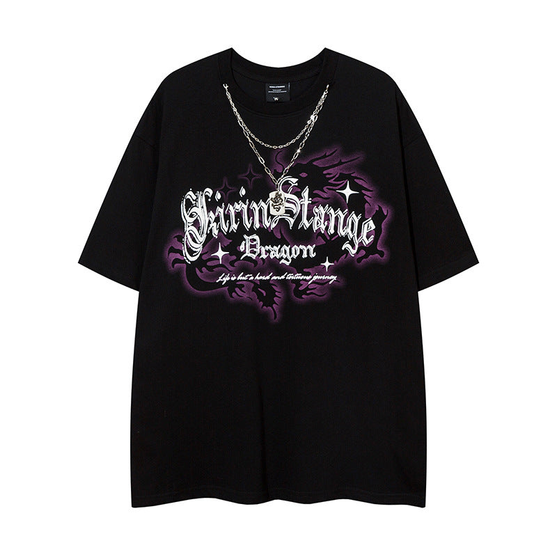 Camisas Vintage Hombre Crew Neck Short Sleeve T-Shirt