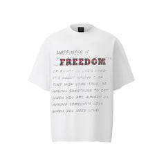 80s Casual Classics Shirts Hip-Hop Alphabet Print Crew Neck Short Sleeve Top