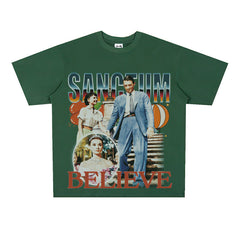 Film Star T Shirt Movie Nostalgia Audrey Hepburn Rome Loose Retro Street T-shirt