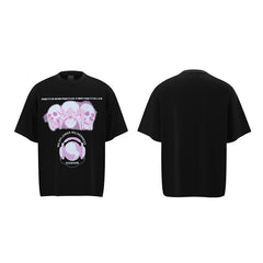 80s Casual Classics Shirts Bone Print Loose Crew Neck Short Sleeve T-Shirt