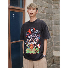 Film Star T Shirt Loose Nostalgic Short Sleeve American Retro Trendy T-shirt Men and Women