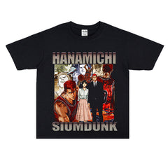 Film Star T Shirt Anime Slam Dunk Washed Old Two-Dimensional Printing Short Sleeve Loose T-shirt