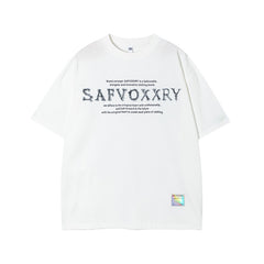 Camisas Vintage Hombre Alphabet Print Short Sleeve T-Shirt