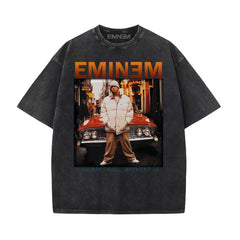 Detroit Eminem T Shirt Rap Hip Hop Vintage Washed Old Batik T-Shirt