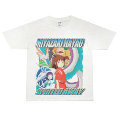 Film Star T Shirt Japanese Classic Anime Spirited Away Loose-Fitting Pure Cotton T-shirt Men and Women