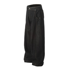 American Men Jeans Wide Leg Straight Jeans Vintage Loose Casual