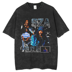 Men T Shirts Fried Snowflake Casual High Street Vintage Print