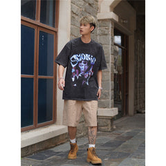 Film Star T Shirt Cotton Short Sleeve Loose round Neck Retro Design T-shirt