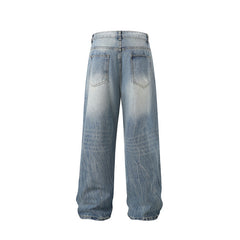 American Mens Jeans Retro Old Straight Jeans