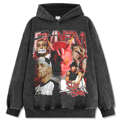 Detroit Eminem Hoodie Vintage Eminem Printed Cotton Hoodie