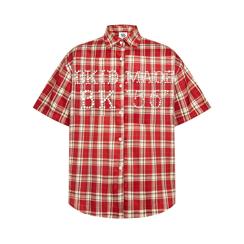 80s Casual Classics Shirts Vintage Embroidered Checked Short Sleeve Shirts