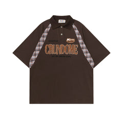 Ellie Seattle Shirt Vintage lapel stitched embroidered polo shirt