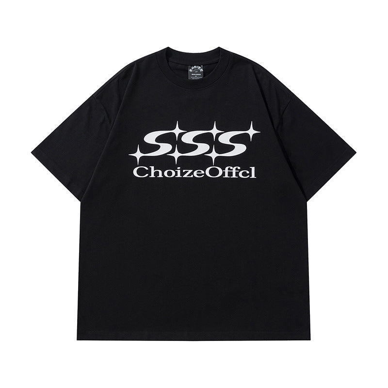 Camisas Vintage Hombre Vintage Alphabet Print Short Sleeve T-Shirt