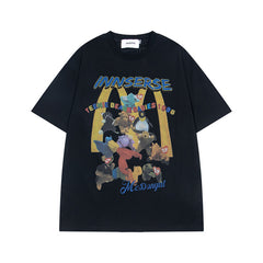 Ellie Seattle Shirt Cartoon Alphabet Print Crew Neck Short Sleeve T-Shirt