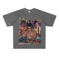 Film Star T Shirt Movie Bruce Lee Cotton Short Sleeve Loose round Neck American T-shirt Men and Women