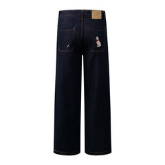 American Mens Jeans Nostalgic Washed Puppy Printed Jeans