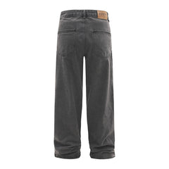 American Men Jeans Washed Old Jeans Vintage Wide Leg Straight Jeans