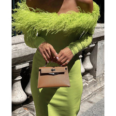 Emily Ratajkowski Dress Sexy Sheath Long Sleeve Feather Dress