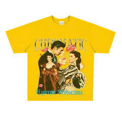 Film Star T Shirt European and American Movies Gone with the World Loose T-shirt Men and Women