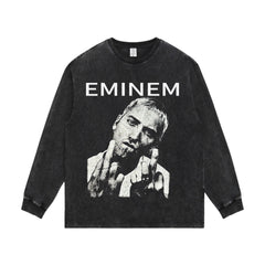 Detroit Eminem Hoodie Eminem Portrait Vintage Long Sleeve