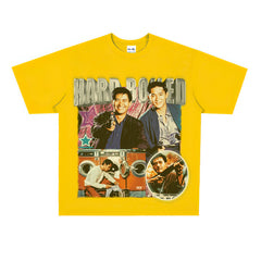 Film Star T Shirt Short Sleeve Retro American Street T-shirt for Men and Women