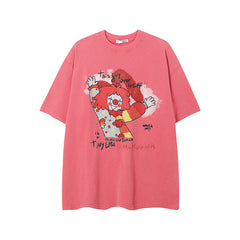 Camisas Vintage Hombre Vintage Fun Clown Graffiti Short Sleeve T-Shirt