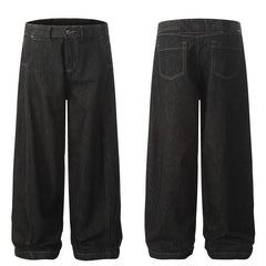 American Men Jeans Wide Leg Straight Jeans Vintage Loose Casual