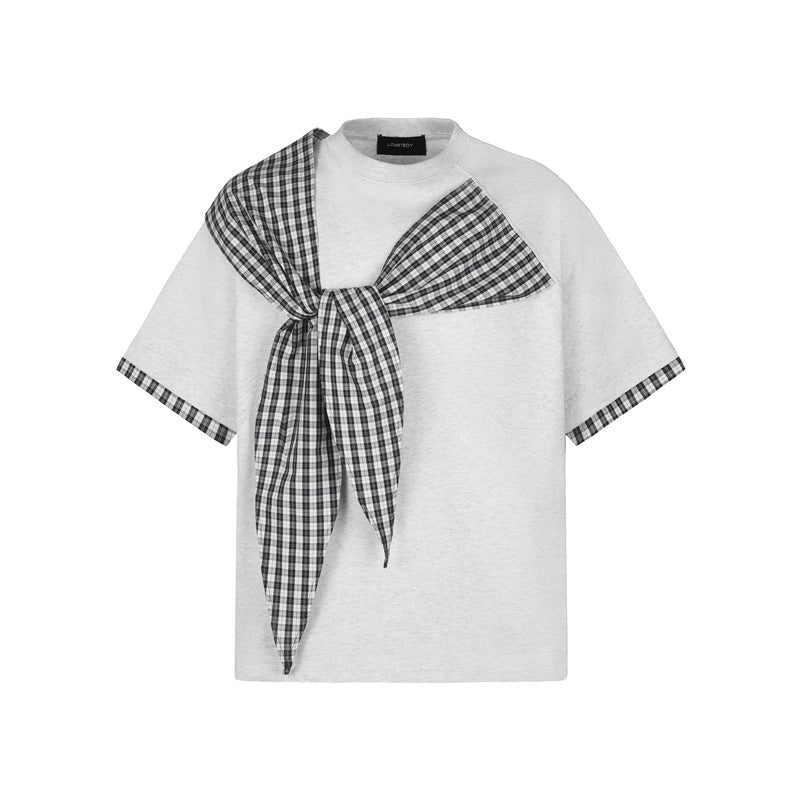 80s Casual Classics Shirts Contrast Checked T-Shirt Short Sleeve Top