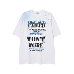 Camisas Vintage Hombre Vintage Graffiti Letter Print Short Sleeve T-Shirt