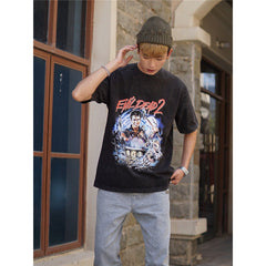 Film Star T Shirt Cotton Loose Nostalgic Short Sleeve American Retro Trendy Loose T-shirt