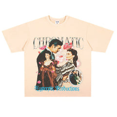 Film Star T Shirt European and American Movies Gone with the World Loose T-shirt Men and Women