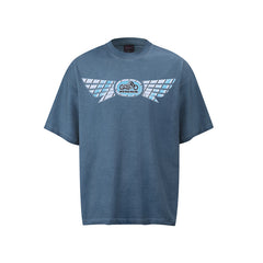 80s Casual Classics Shirts Motorcycle Print Loose Crew Neck Short Sleeve T-Shirt