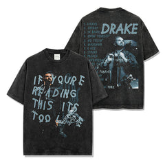 Drake T Shirts Printed Short Sleeve T-Shirt Hooded