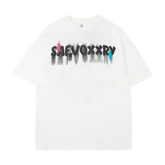 Camisas Vintage Hombre Graffiti Short Sleeve T-Shirt Loose Casual Top