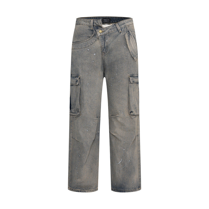 American Mens Jeans Retro Casual Pants Hip Hop Jeans