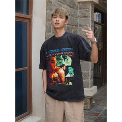 Film Star T Shirt Trendy Cotton Short Sleeve Loose round Neck Retro T-shirt