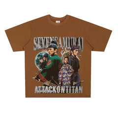 Film Star T Shirt Movie All-around Ambush Loose Retro Street Cotton Personality round Neck T-shirt Men and Women