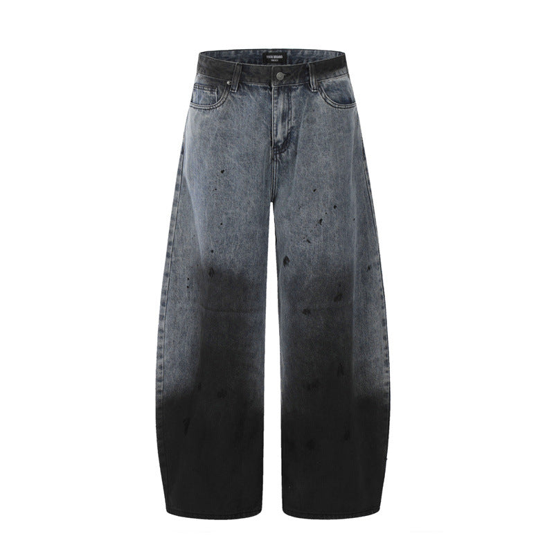 American Mens Jeans Vintage Loose Wide Leg Fall/Winter Jeans