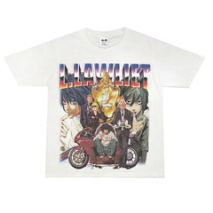 Film Star T Shirt Anime Retro Washed Distressed Flower Short Sleeve Loose T-shirt Men and Women